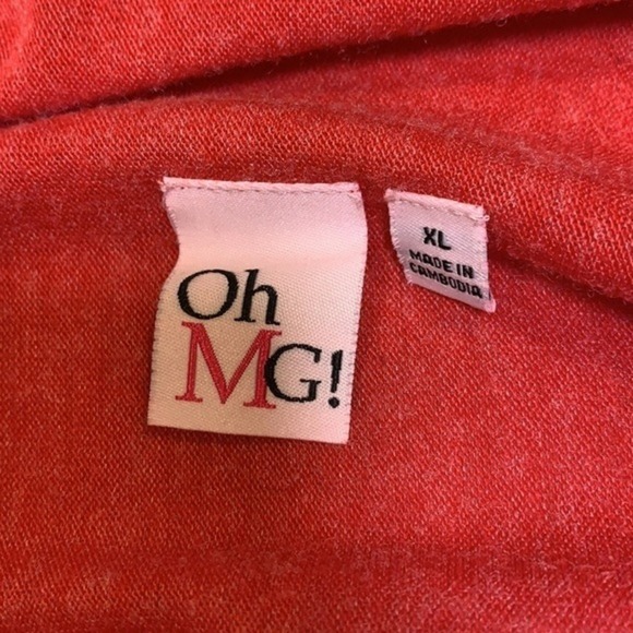 OhMyG Coral Heathered Open Front Cardigan Sweater Womens XL Lightweight Draping - Picture 4 of 5